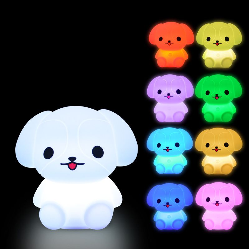 Bedside Lamp for Kids, Baby Nursery Lamp for Breastfeeding Safe, Break Resistant, Adjustable Control + Touch Control - Dog