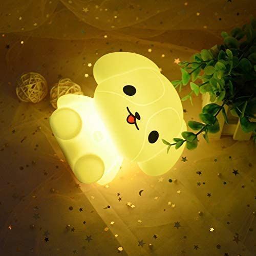 Bedside Lamp for Kids, Baby Nursery Lamp for Breastfeeding Safe, Break Resistant, Adjustable Control + Touch Control - Dog