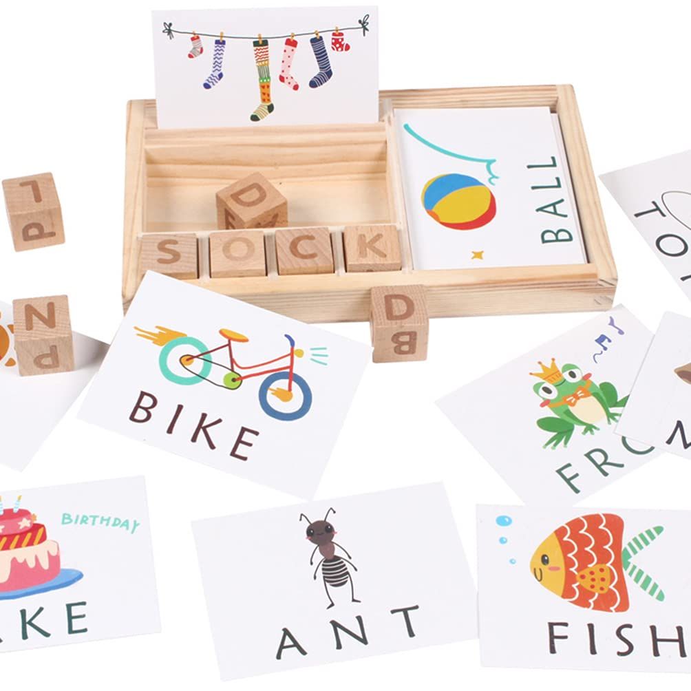 English Words Puzzle Educational Toy Kid Puzzle Toy Alphabet Jigsaw Puzzle Sorter English Cardboard Puzzle Alphabet Block