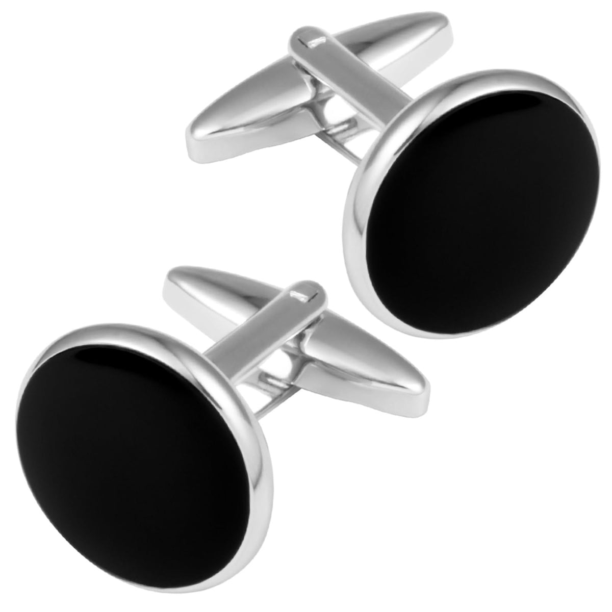 Cufflinks for Men Classic Wedding Business Shirt Cuff Links Silver Gold Black Set Gifts with Box (2pcs)