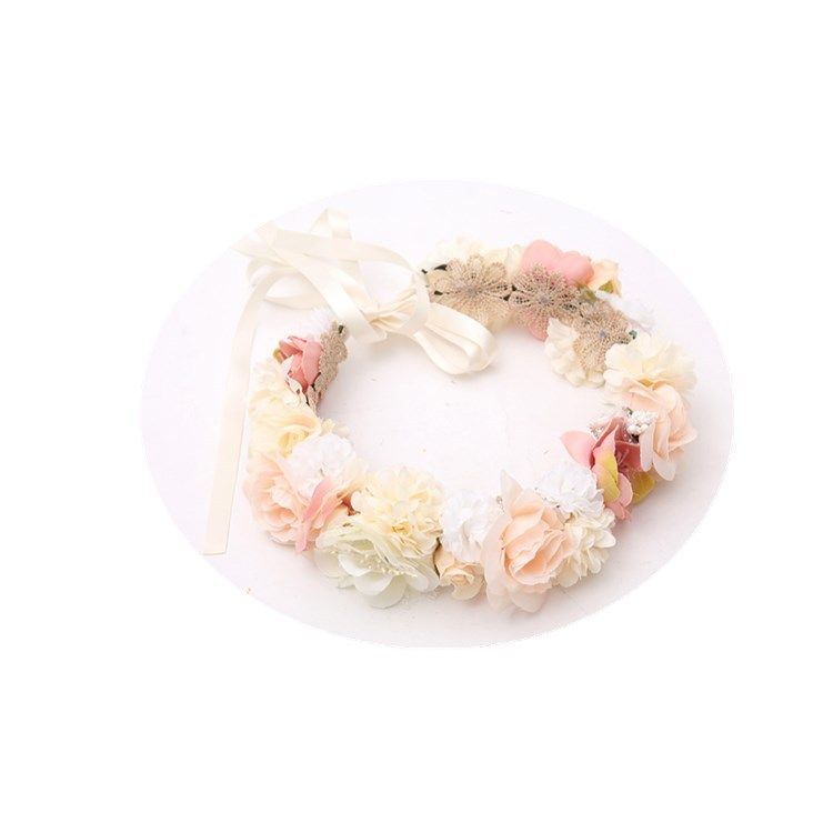 Vivivalue Floral Crown Flower Garland Headband Floral Headpiece Halo Wedding Party Photos Floral Fall Flower Crown
