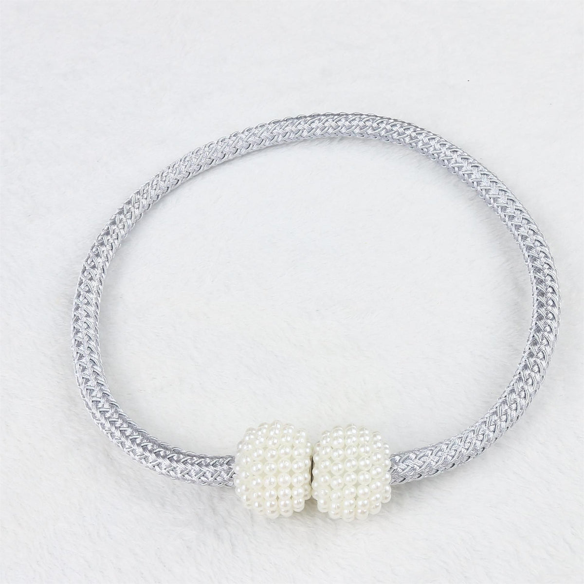 2 Pack Magnetic Curtain Tie Backs with Pearls,Modern Curtain Holdbacks Strap,Decoration for Kindergarten,Outside and Inside Drapes