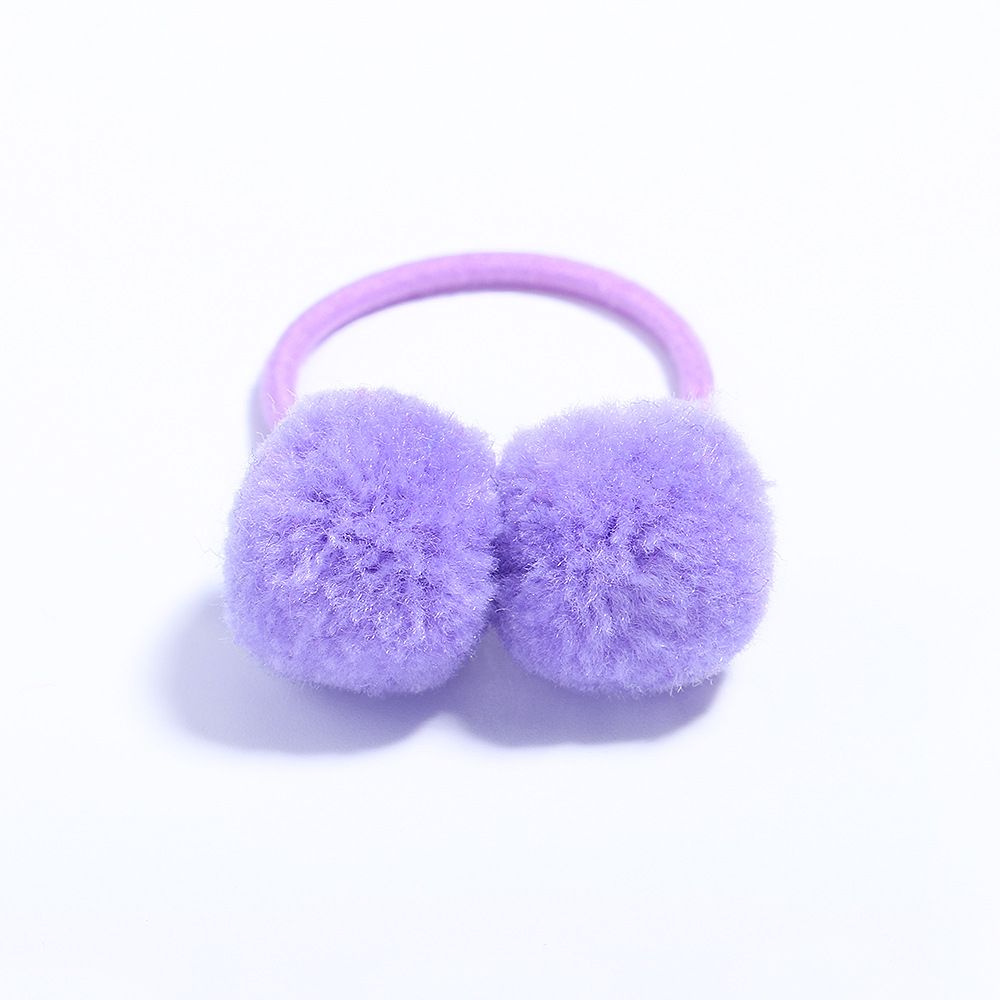 4 Pairs Candy Colors Cute Small Fuzzy Pompom Hair Ties Scrunchies Pom Pom Elastics Pigtail Ponytail Holders Fluffy Balls Rubber