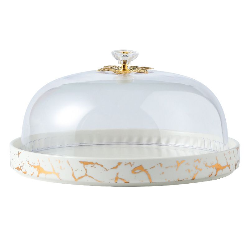 Dessert Plate Ceramic Cake Dome Bread Plate Cover Appetizer Cover Mini Cake Cover Glass Bell Jar Cake Display Cake