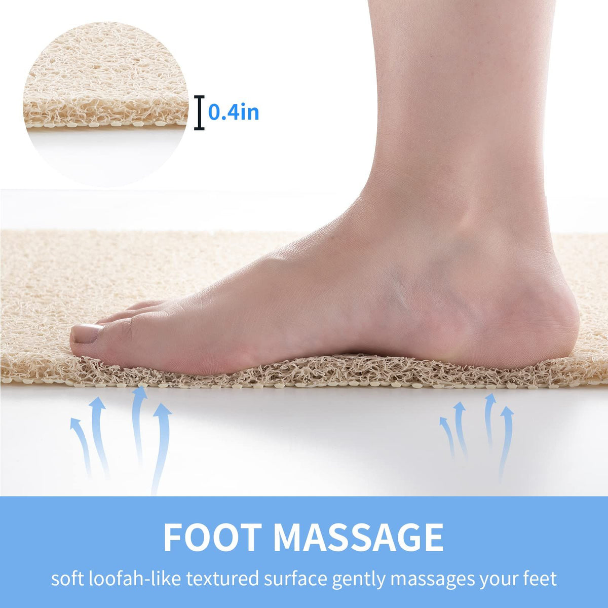 Non Slip Bathtub Mat, Anti Slip Shower Mat, Fast Drying Bath Tub Mats, Foot Scrubber Mat, Anti Slip Mat for Tub,