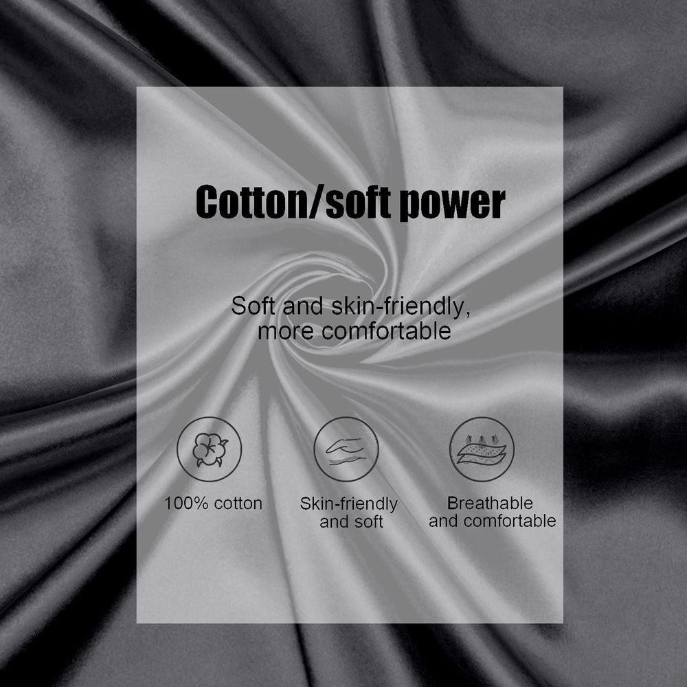 Satin Bed Sheet Silk Like Bedding Flat Sheet Soft Cooling Bed Sheet Wrinkle Resistant Breathable Bedding Sheet for Queen Full Bed Bedroom Guest Room Hotel Style Sleep Bedding Smooth Touch Luxury Feel