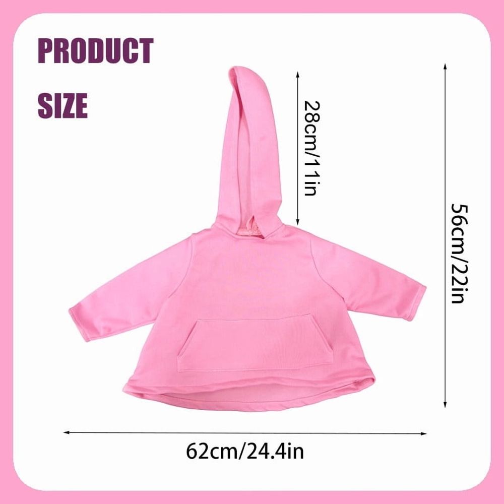 23 Inch Lawn Goose Statue Hoodie Trendy Pink Outfit for Patio Garden Outdoor Decor, B