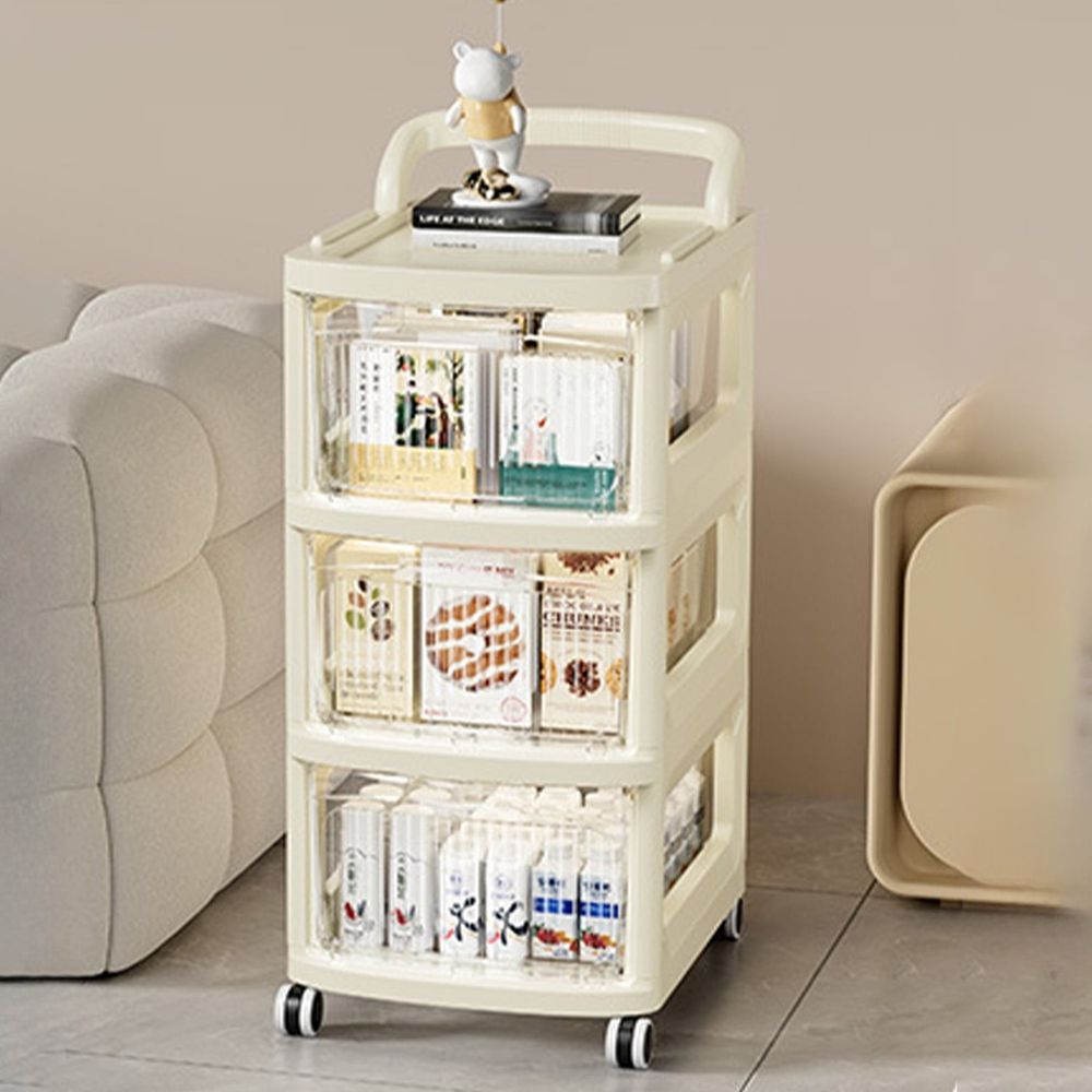 Multi-Layer Transparent Rolling Storage Cart Movable Wheels Large Capacity Organizer For Kitchen Utensils Bathroom Supplies Snacks Shoes Living Room Kitchen Bathroom Home Decor Storage Carts