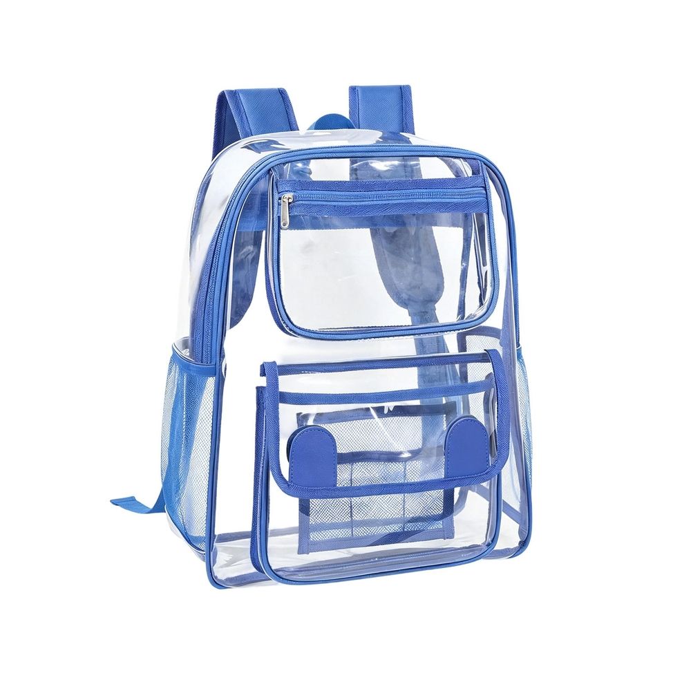 Clear Transparent Backpack Stadium Approved Backpack Large Capacity School Bag Multi Compartment Waterproof for School Concerts Sports Games Stadium Travel Commuting Office Daily Use Accessories