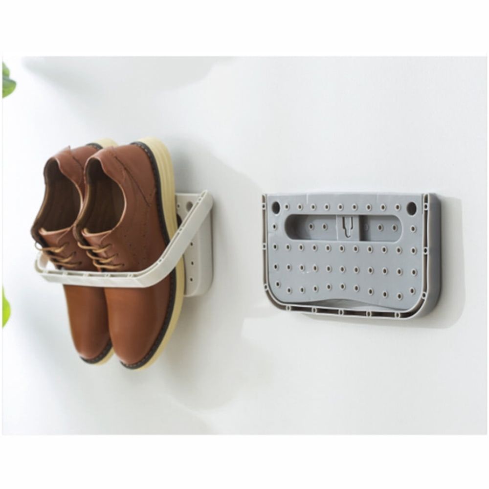 Wall Mounted Shoe Rack Organizer, Easy Installation Storage Solution for Bathroom, Entryway, Closet, and Home Use