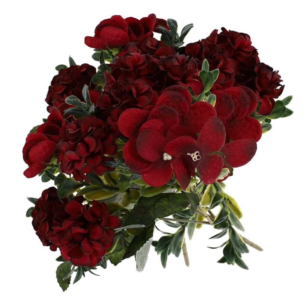 2-Pack Red Artificial Flower Bouquets for Wedding, Home Decor, Party, Event Floral Arrangements and Decorations