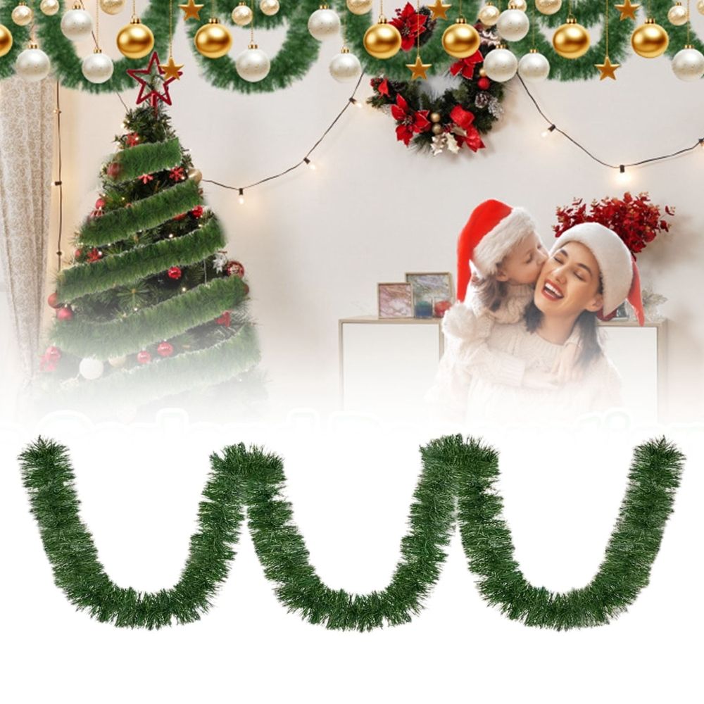 Christmas Garland for Christmas Tree Decorations, Non-Lit Green Soft Xmas Holiday Decor Outdoor Indoor Home Garden Artificial Greenery, Wedding Party Outside Decorations, 16 FT