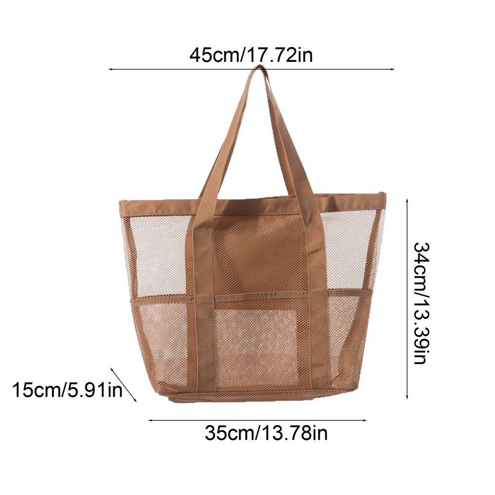 Women's Mesh Beach Bag Stylish Beach Tote for Swimming Travel Lightweight Design for Poolside Beach Bag for Women Causal Pool Bags Foldable Swim Tote Bag for Vacation Essentials