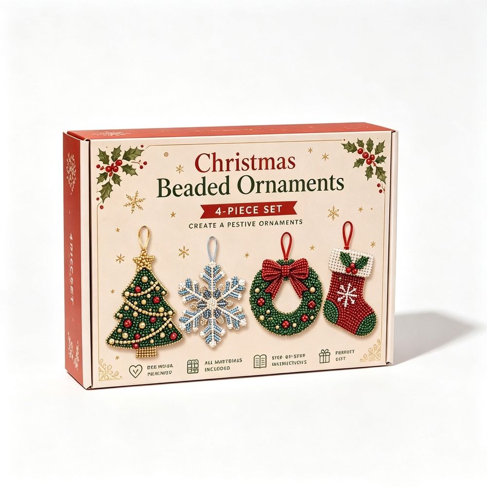 Christmas Diamonds Art Kits Painting Kits DIY Pearl Art Kits For Adults Pendants Hanging for Christmas Tree Party Decoration(A Set of 4 Pieces)