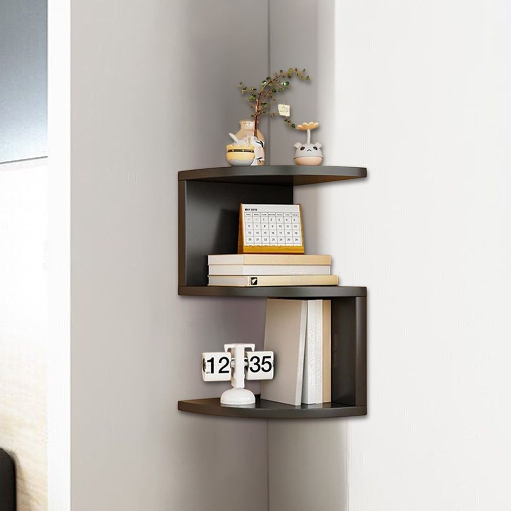 Corner Shelf, Wood Bookcase, Modern Storage Organizer, Multi-Compartment Design, Living Room Bedroom Decor, Versatile Bookshelf, Home Storage Solution