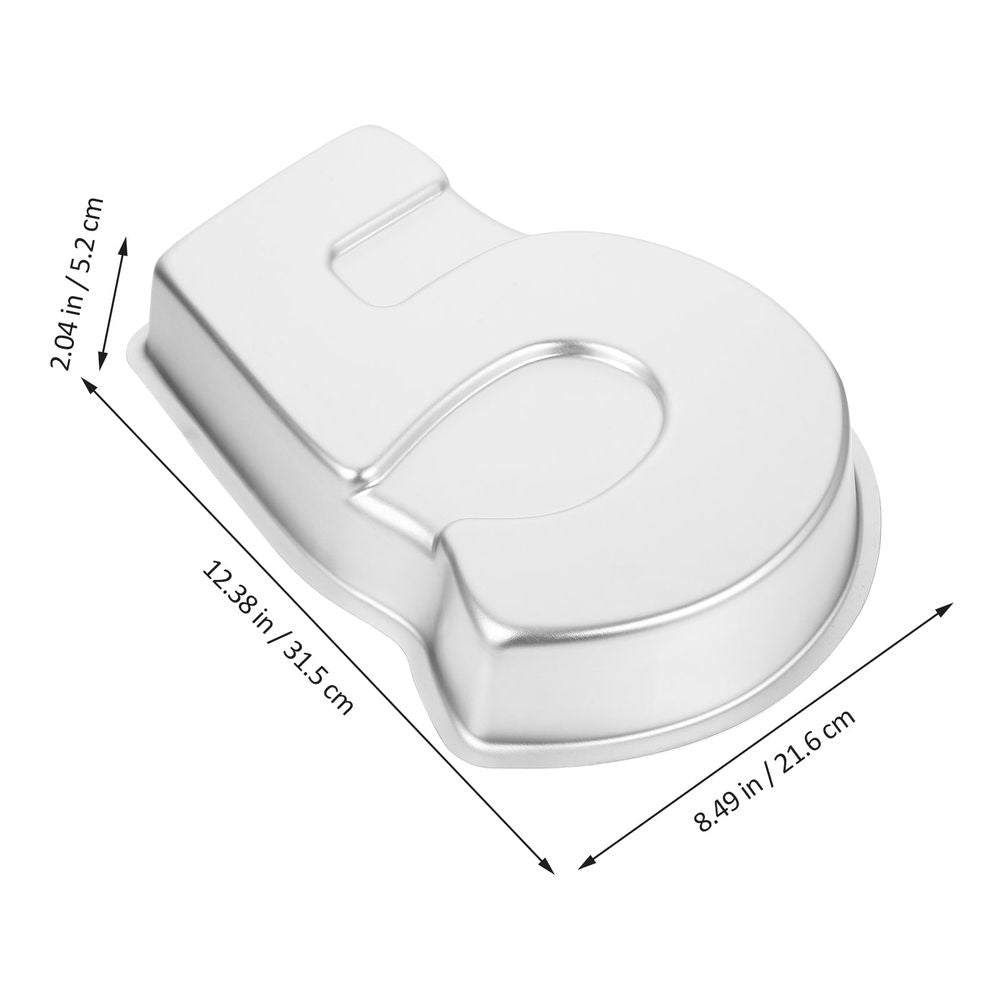 Aluminum Number Cake Pan Plated Silver for Baking Beautiful Number Cakes