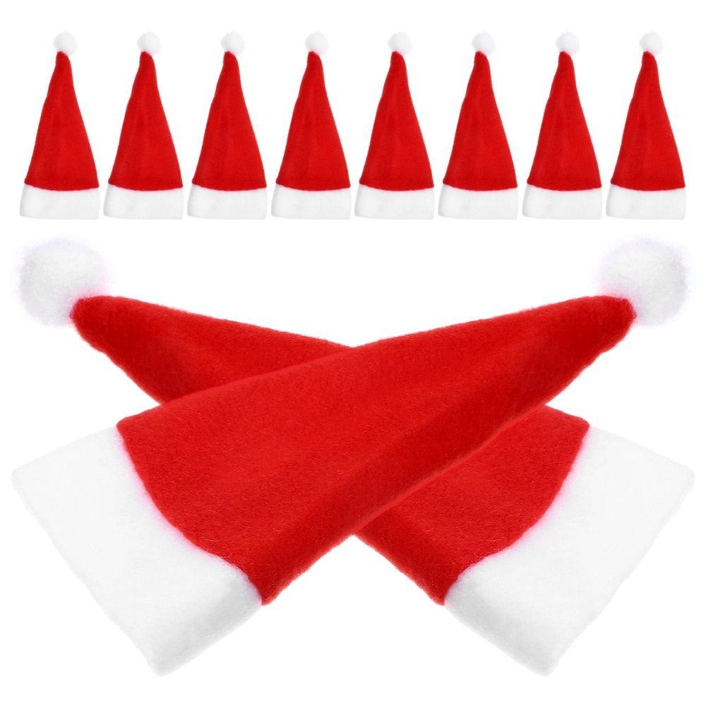 15Pcs Cutlery Holders Christmas Santa Hat Silverware Holders Red Non-Woven Fabric for Holiday Party and Gathering
