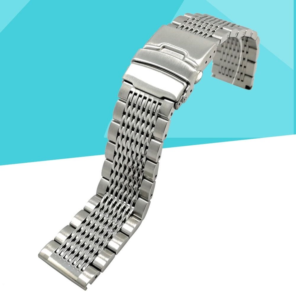 24mm Stainless Steel Watch Band Replacement Strap for Men and Women, 0.79in Wide, 1 Piece