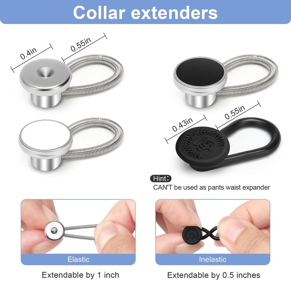 32 PCS Shirt Collar Button Extenders, Neck Collar Expander for Men Dress Shirts