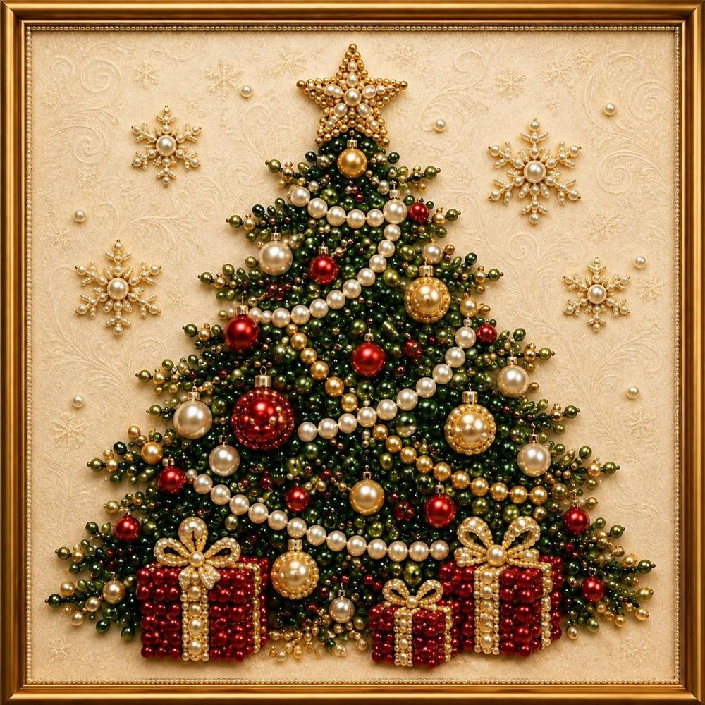 Christmas Pearl Art Kits for Adults, New Christmas Diamond Art, Home Wall Decor Art Craft Kit, Gemstone Diamond Dots Beads for Home Decor Wall Art, Party Gift
