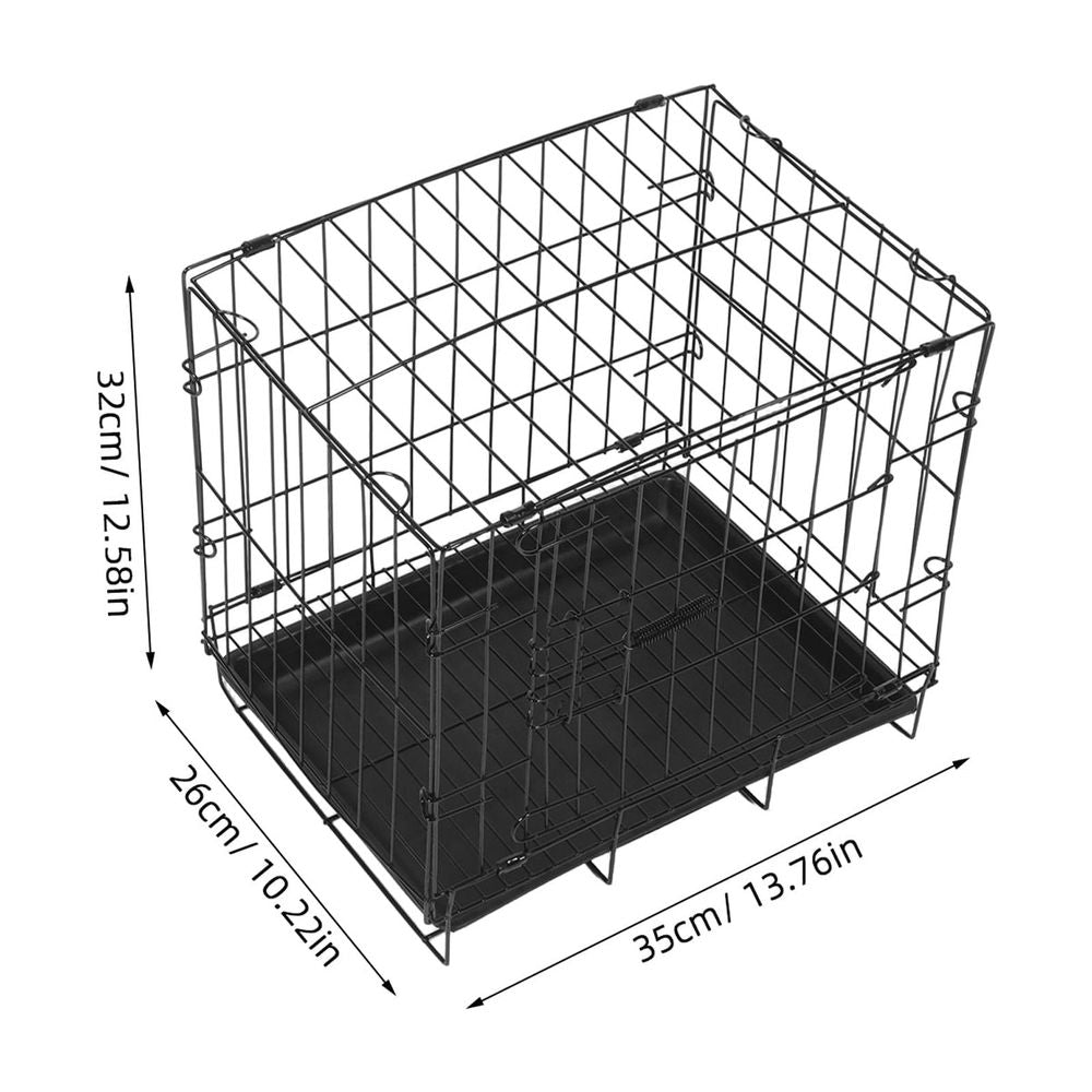 Black Folding Metal Wire Pet Crate Carrier for Small Dogs, Cats, – Portable Multipurpose Cage