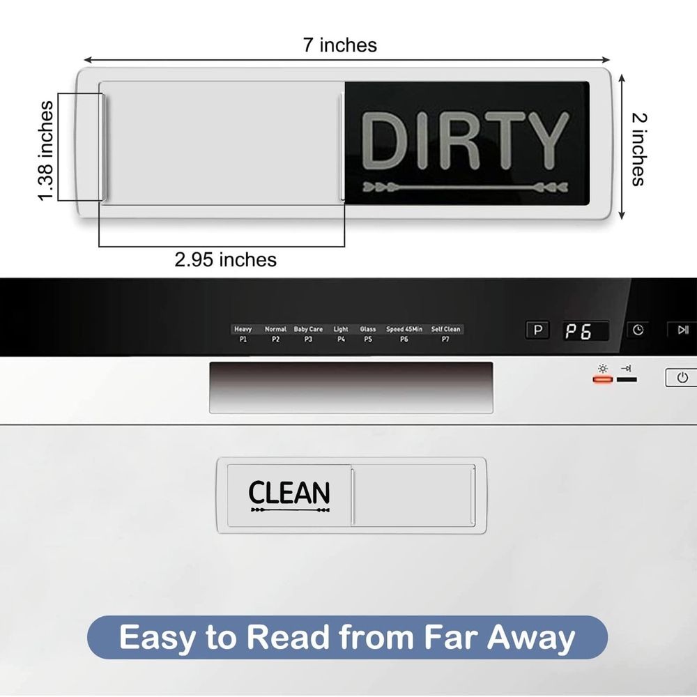 Magnet Sticker Advanced Dishwasher Magnet Clean And Dirty Sign Indicator For Dishwasher Scratch Frees Easy To Read Solid Slide For Kitchen, Office Whiteboard, Cabinet and Dishwasher