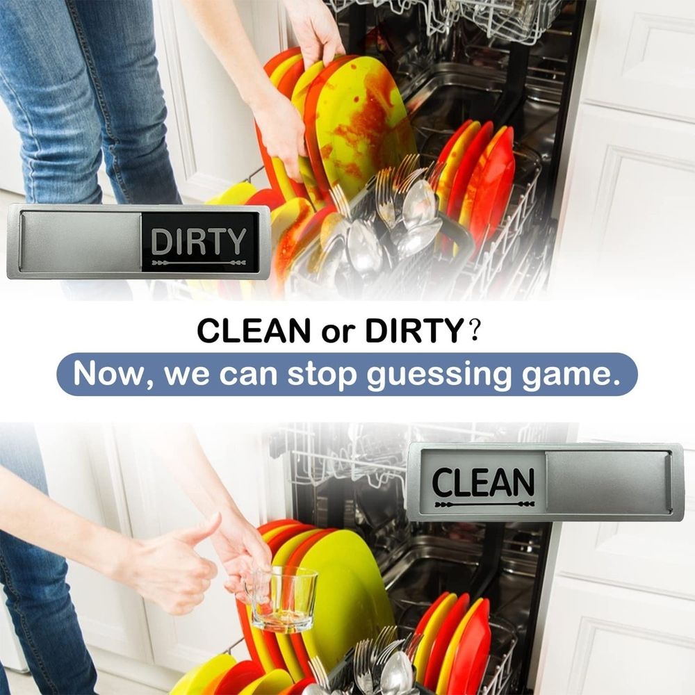 Magnet Sticker Advanced Dishwasher Magnet Clean And Dirty Sign Indicator For Dishwasher Scratch Frees Easy To Read Solid Slide For Kitchen, Office Whiteboard, Cabinet and Dishwasher