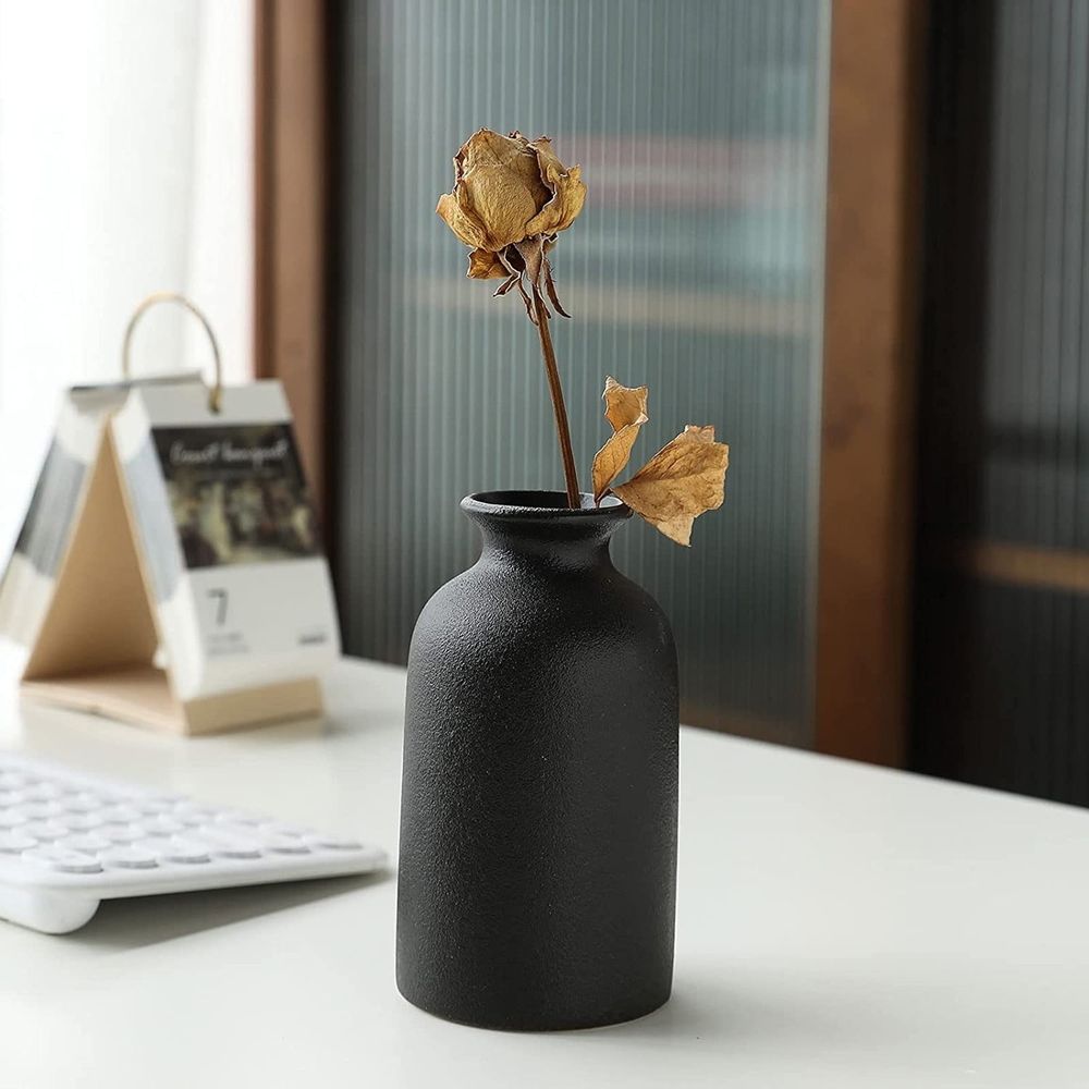 Flower Vase Promotion Sale! Ceramic Vase Set Decoration Household Living Room Flower Arrangement Modern Flower Apparatus Three Piece Set White Vase Decoration, Home Decor Sale Black
