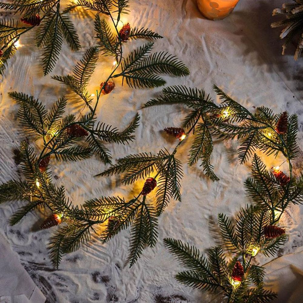 Artificial Fruit Vine with LED Light Strip – 68.90" Flower Garland, Ideal Thanksgiving/Christmas Decor, Fits Windows, Doors, Living Rooms, Adds Warm Holiday Glow\u200b