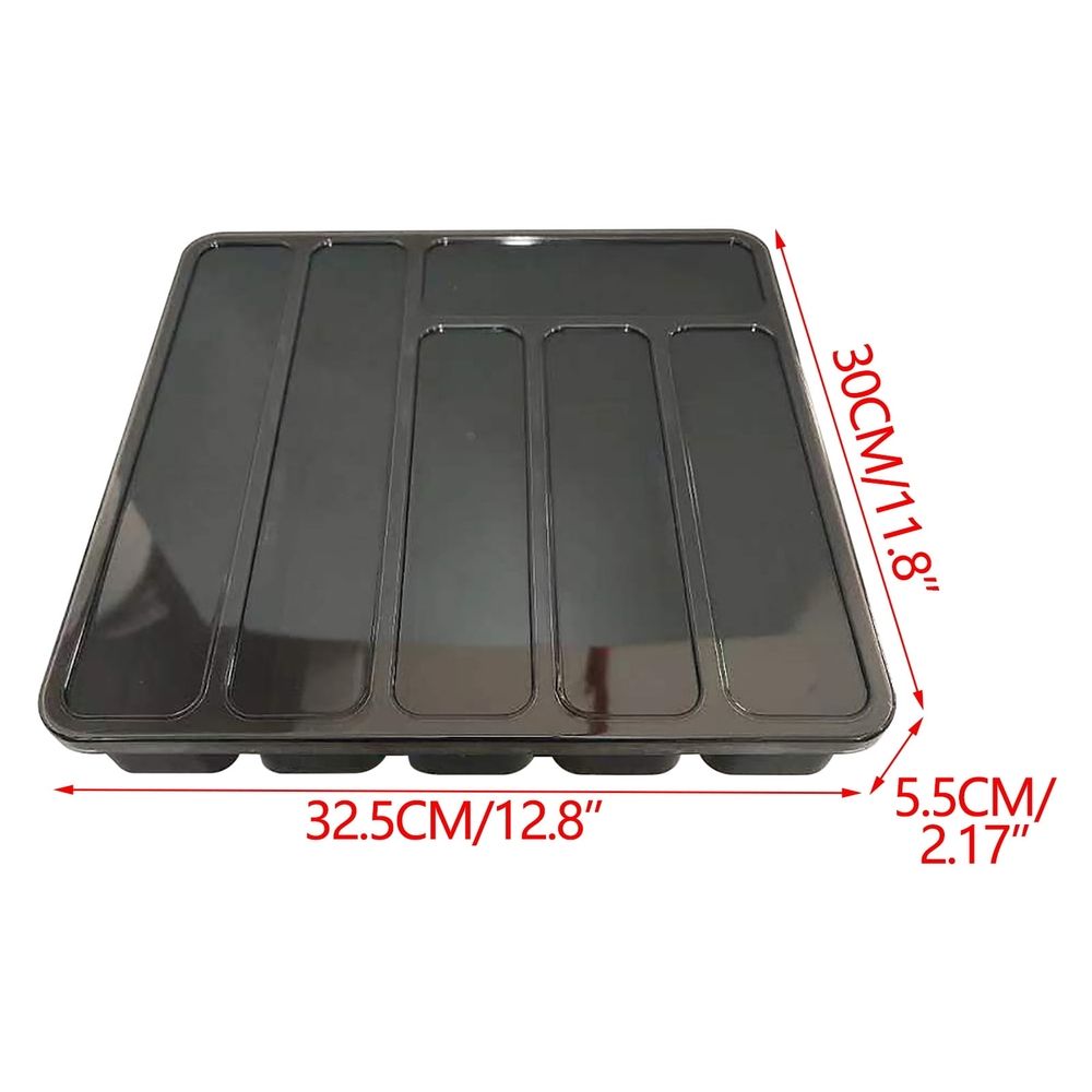 Silverware Organizer, Covered Utensil Tray, Plastic Flatware Storage Box for Spoons Forks Knives Holder Case
