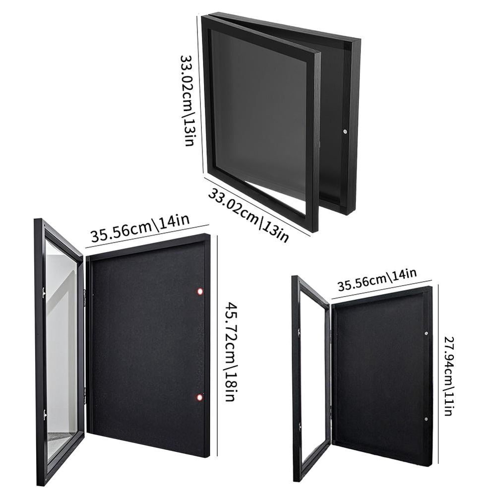 Football Shirt Fra-m-e Display,11X14Solid Wood T-Shirt Display Frame with Protection Acrylic, Black Box Frame-for Football Hockey Basketball