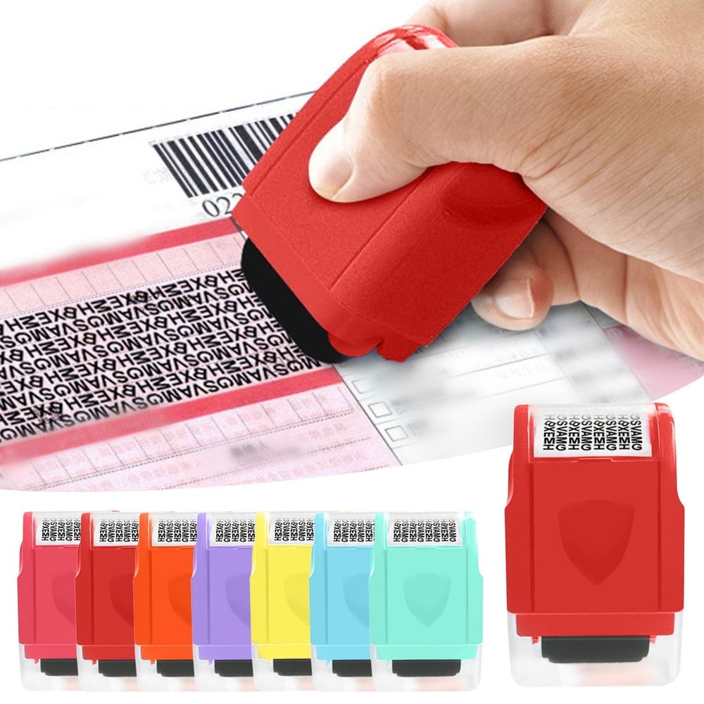 Identity Theft Protection Roller Stamps Wide Kit - Confidential Roller Stamp, Anti Theft, Privacy & Security Stamp, Designed for ID Blackout Security