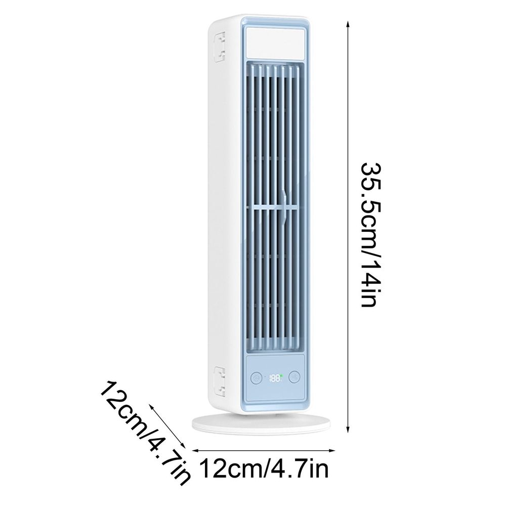 Bladeless Tower Fan & Wall-Mount Air Conditioner 2-in-1, Standing Fan for Bedroom, 5 Speeds, 14 Inch Portable Quiet Cooling Fan for Room, Home & Office