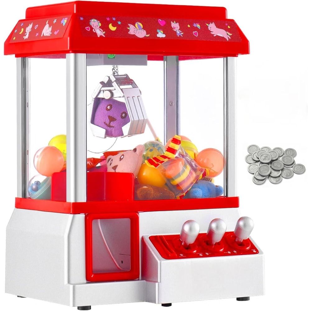 Claw Machine for Kids Toy Mini Claw Machine Candy Grabber Prize Dispenser Vending Machine Arcade Game Machines for Home Party Christmas Birthday Gifts Cool Girl Toys