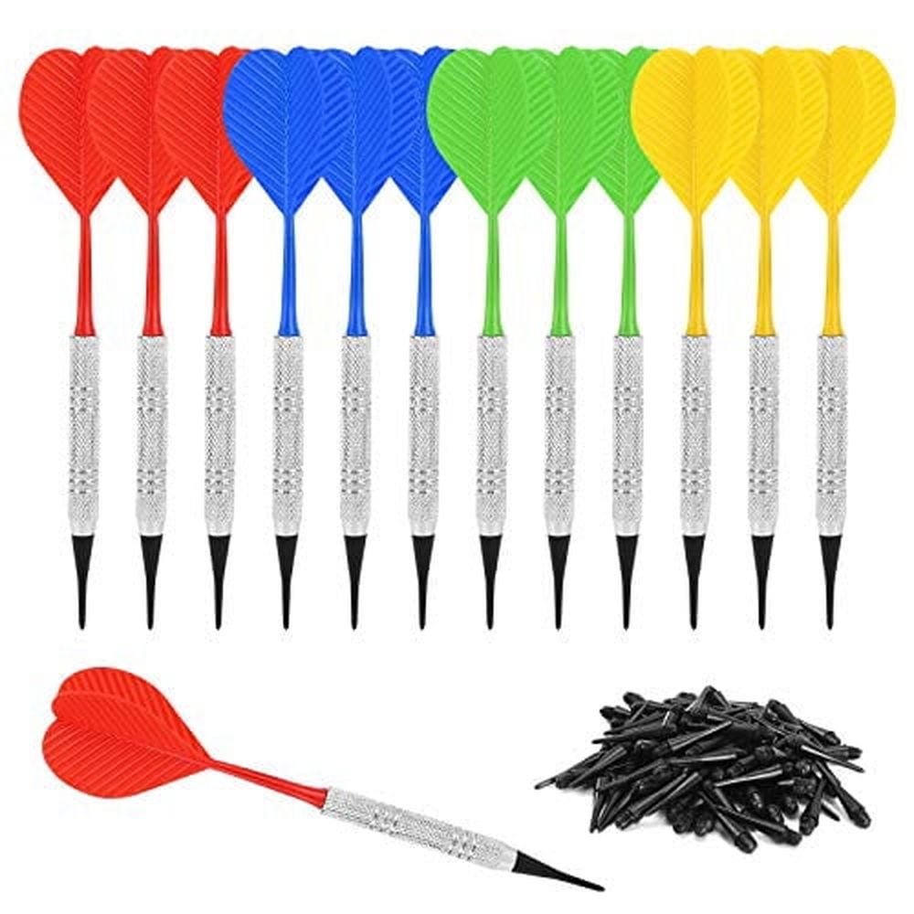 Soft Tip Darts,Bar Dart,Plastic Tip Darts Set,Attach Extra 100 Black 2BA Replacement Tips,Soft Tip Darts for Electronic/Plastic Dartboard