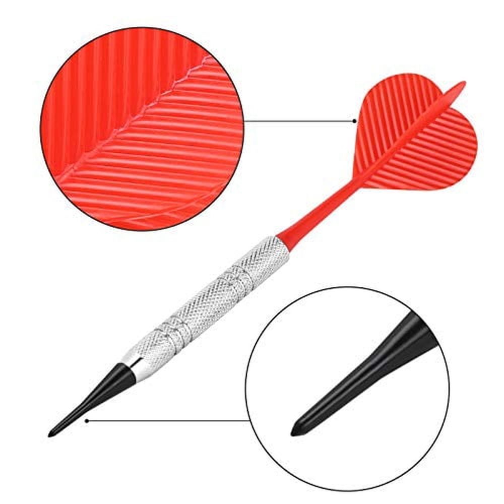 Soft Tip Darts,Bar Dart,Plastic Tip Darts Set,Attach Extra 100 Black 2BA Replacement Tips,Soft Tip Darts for Electronic/Plastic Dartboard