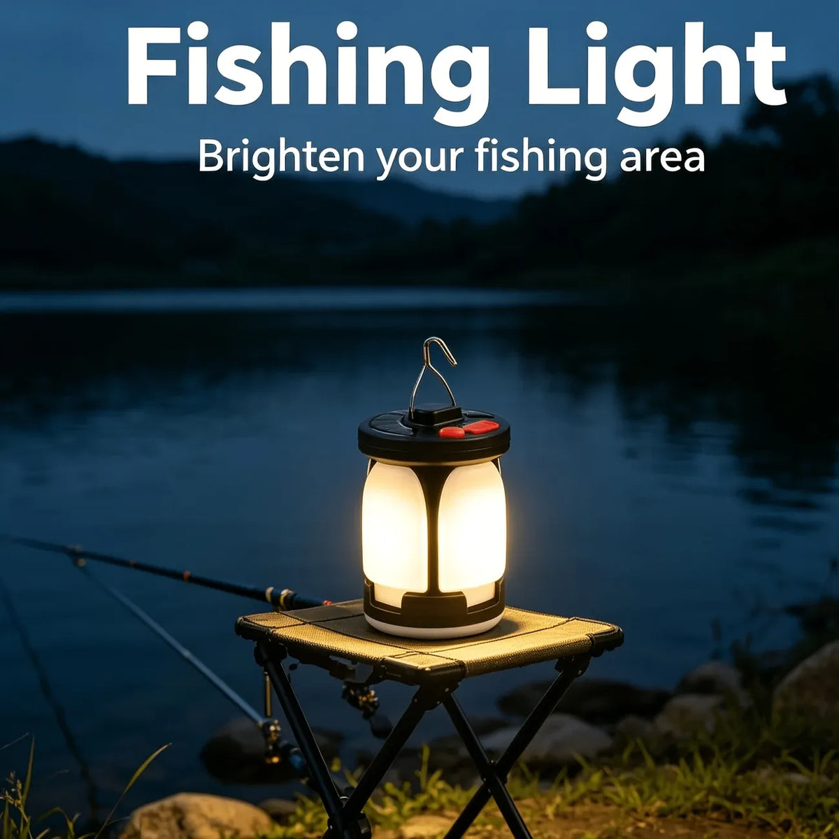 Solar Foldable Fan Light, 4-Blade Fold High-Brightness Floodlight, 6-Level Dimming + Phone Charging, Outdoor Camping Night Fishing Emergency Lighting Essential.