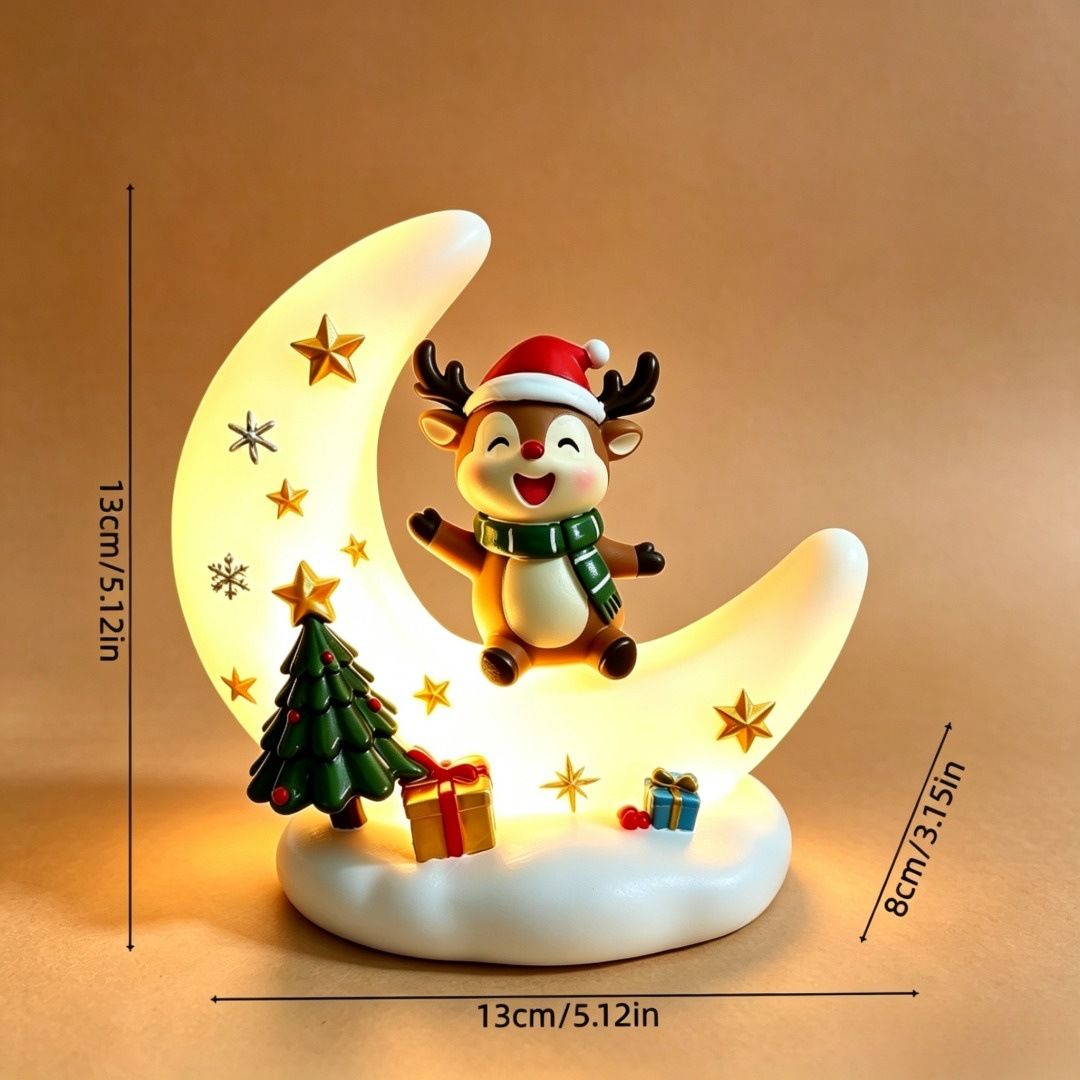 Atmosphere vibes maxed out! Crescent Moon Christmas Night Light, the top holiday gift choice. 🎄✨(fawn)