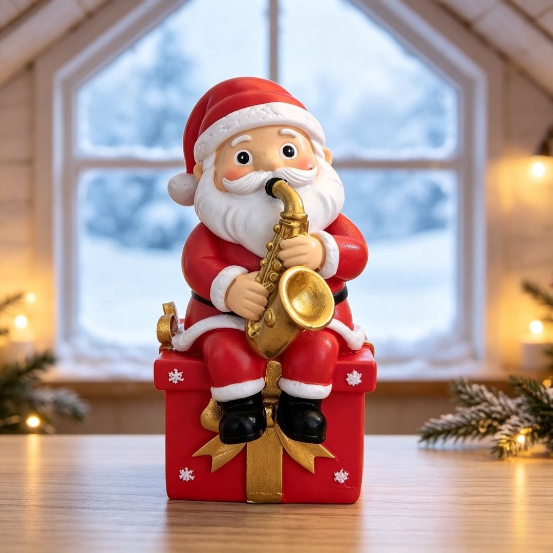 Musical Santa Figurine, Ringing in Winter Joy ๐ถ๐
(Playing saxophone Santa Claus)