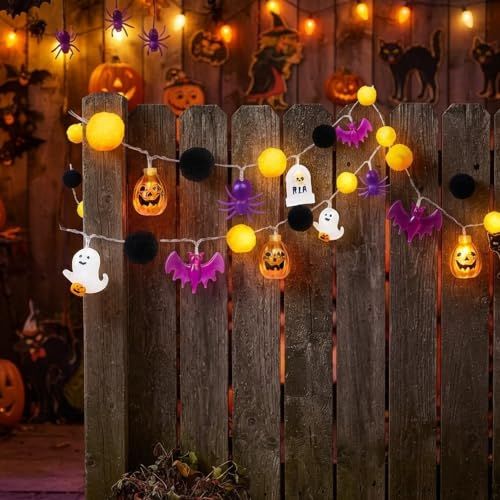 Halloween String Lights for Indoor & Outdoor Party Decorations, Spooky Holiday Ambiance (orange)