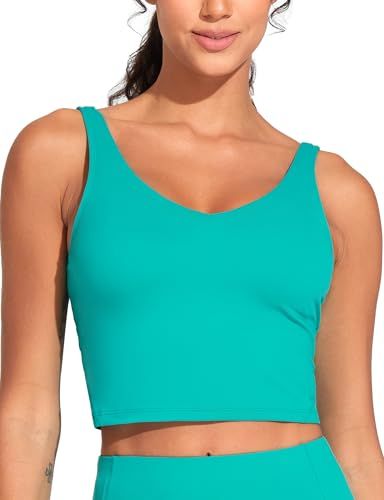 Longline Sports Bra For Yoga, Running, Fitness & Low-Impact Daily Activities, L (Teal)