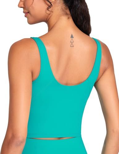 Longline Sports Bra For Yoga, Running, Fitness & Low-Impact Daily Activities, L (Teal)