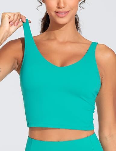 Longline Sports Bra For Yoga, Running, Fitness & Low-Impact Daily Activities, L (Teal)