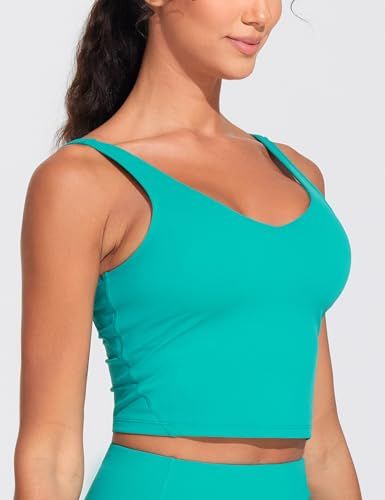 Longline Sports Bra For Yoga, Running, Fitness & Low-Impact Daily Activities, L (Teal)