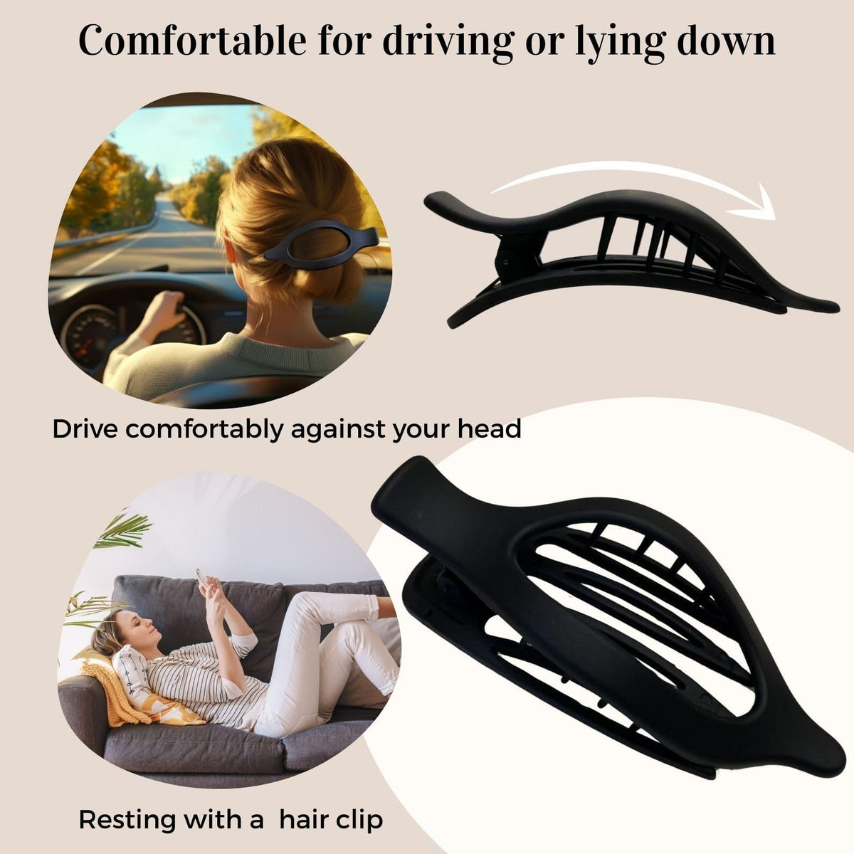 8PCSVersatile Matte Flat Hair Clips For Daily Life, Work, Yoga, Driving & Housework (black)