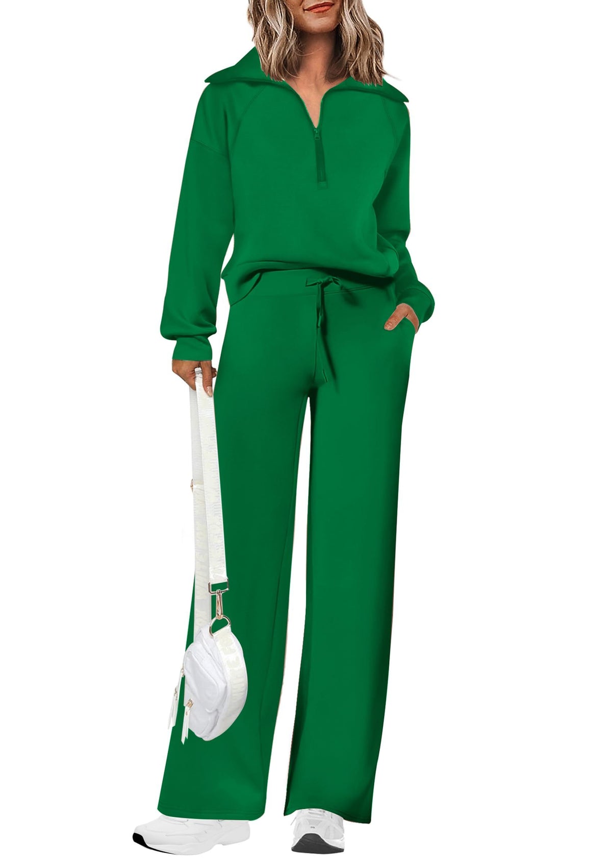 Women’s 2-Piece Casual Tracksuit – Perfect for Daily Errands, Lounging & Active Days, S (Green)