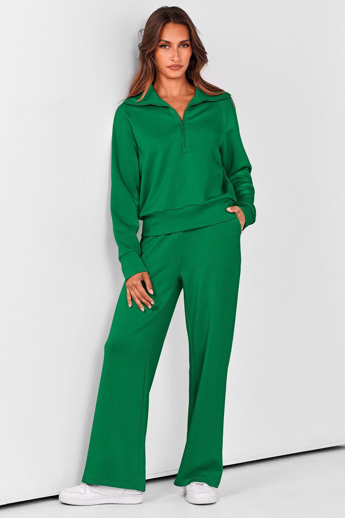 Women’s 2-Piece Casual Tracksuit – Perfect for Daily Errands, Lounging & Active Days, S (Green)