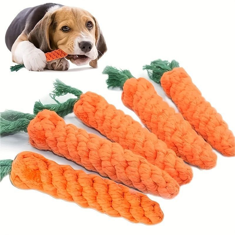 Durable Rope Dog Toy Interactive Dog Toy Tug Of War Toy Heavy Duty Dog Chew Toy - Orange - Size 01