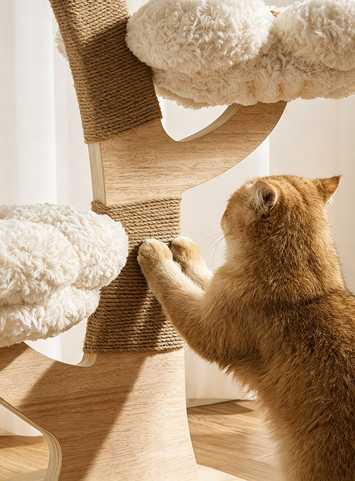 US-Size Large Cat Tree (White/Pink)
