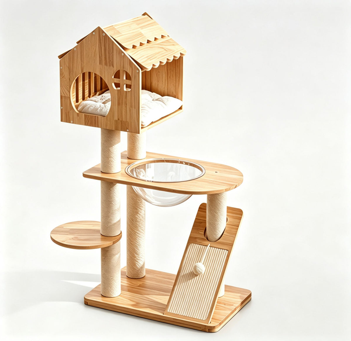 Natural Solid Wood Eco Cat Tree